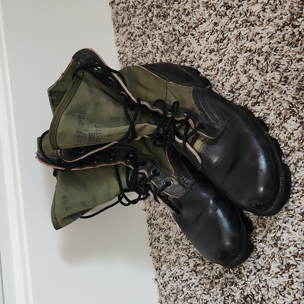 Vintage Vietnam Jungle Combat Boots Spike Protective Men's 6R Woman's 8R